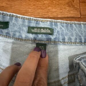 Women’s Wild Fable / Target Silver Metallic High Rise Wide Leg Baggy Jean, 10